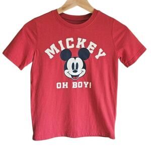 Mickey Mouse Oh Boy! Boy's Cotton Graphic TShirt Red Size 8